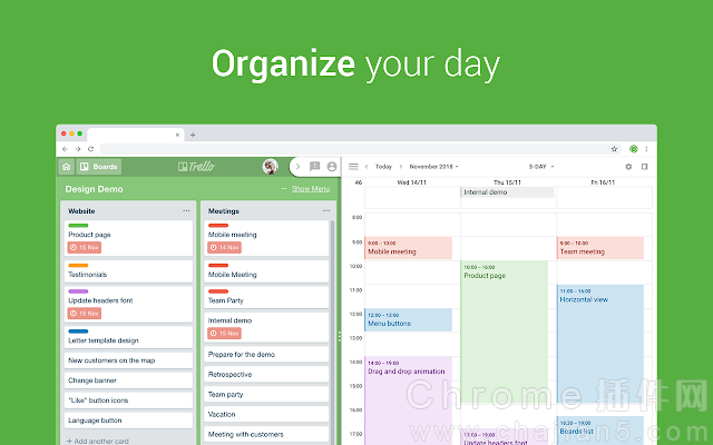 Chrome日程插件 Planyway ：Trello日程管理日历
