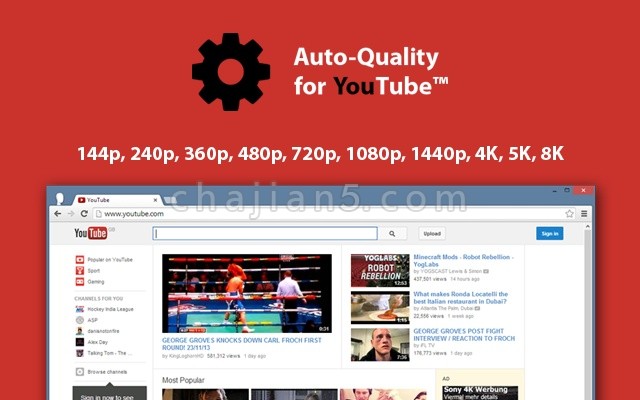 选择YouTube最佳高清视频效果Auto Quality for YouTube