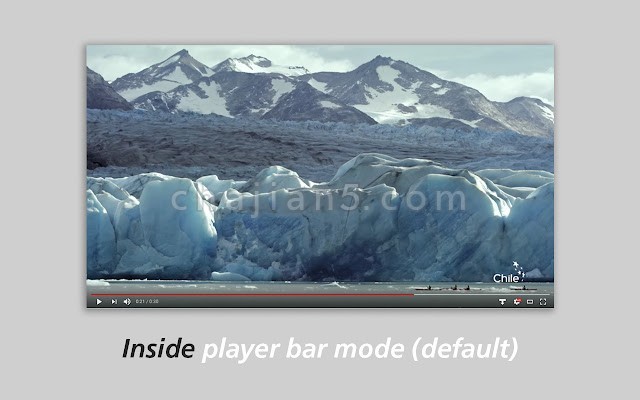 Outside YouTube Player Bar default